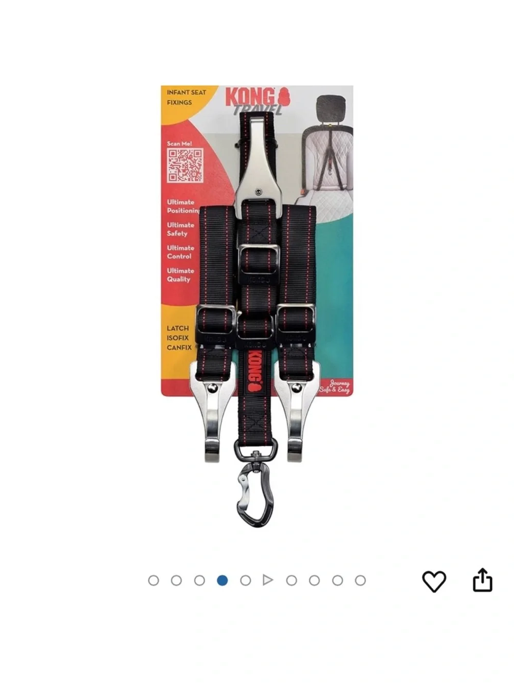 Kong Black Safety Car Hook for Harness